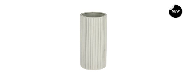 VIVY CYL KNURLED LIGHT GREY VASE S_front